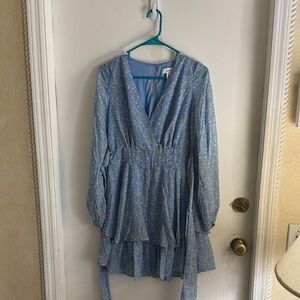 Japna Blue Floral Mini Dress